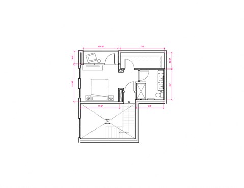 2  Bed   2  Bath   1,211 Sq. Ft. Dubai Mezzanine Floor Plan at Expo at Forest Park, St. Louis